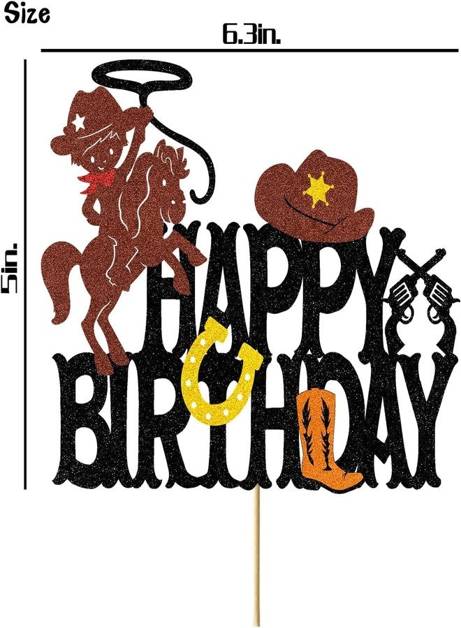 Confetti! Playful Kids' Cowboy Cake Topper - Eco-Friendly, Vibrant Wild West Adventure Decor for Child's Birthday Party - Image 4